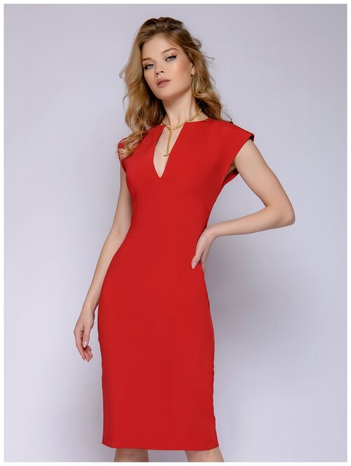 Платье-футляр 1001dress, вечернее, до колена, размер 46, красный