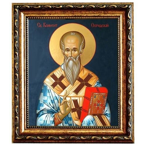 Климент, архиепископ Охридский, Величский (Болгарский) равноапостольный. Икона на холсте.