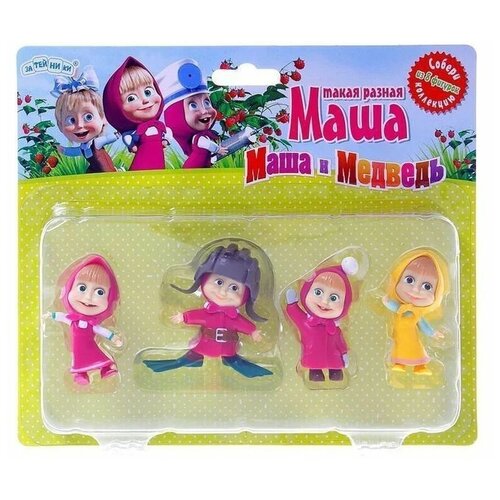 Маша, 4шт, в ассорт, в блистере 20*4*17см, Маша и Медведь, ПВХ, 8319GT