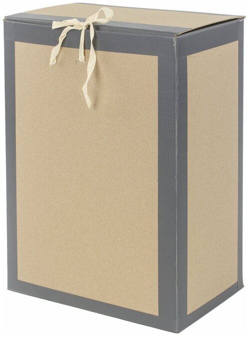 Квант продажи 9 шт. Короб архивный 410×300×200 мм, переплетный картон/бумвинил, завязки, до 1700 л, STAFF, 112162