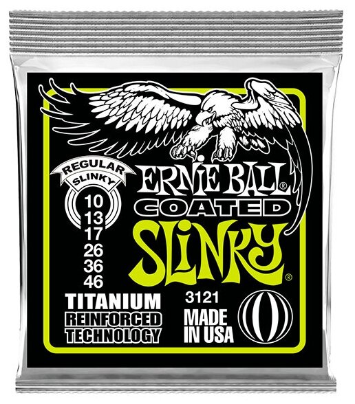 Струны для электрогитары ERNIE BALL 3121 RPS Coated Titanium Slinky Regular 10-46