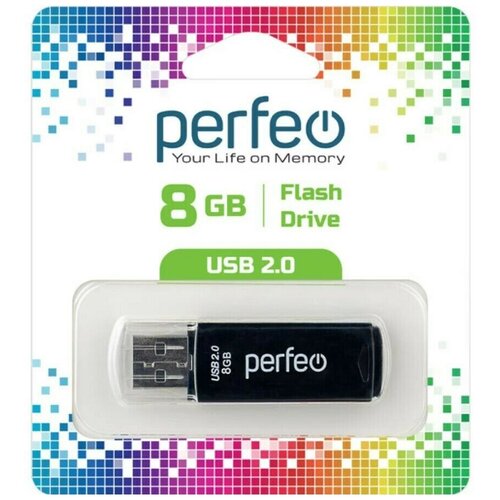 USB Флеш-накопитель USB накопитель Perfeo 8GB C06 Black