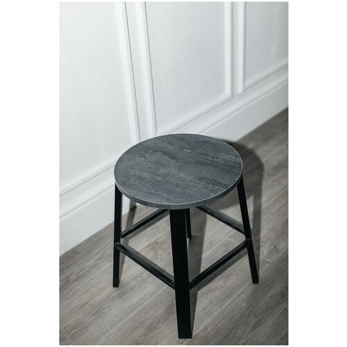 Табурет на черном металлическом каркасе железный камень из коллекции CLIP LOFT Shop.S12-017