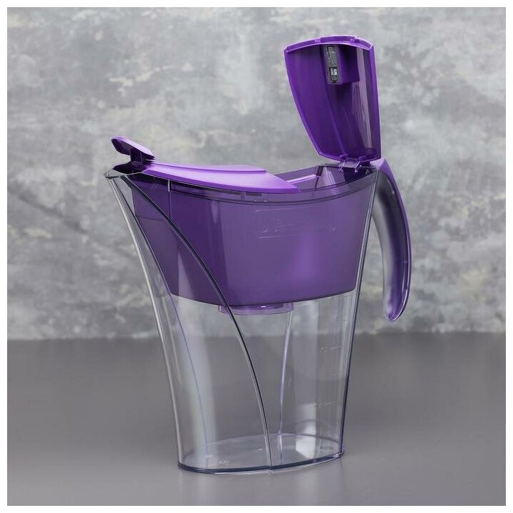 Фильтр для воды Барьер Смарт фиолетовый, объем 3,3л/1,5л, механический индикатор - фотография № 20