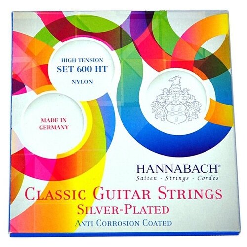 600HT Silver-Plated Orange Комплект струн для классической гитары, сильное натяжение, Hannabach hannabach 500mt комплект струн для классической гитары