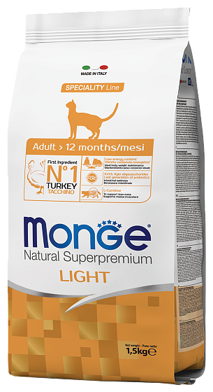 Monge Cat Speciality Light низкокалорийный корм для кошек с индейкой 1,5 кг - фотография № 15