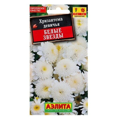Семена цветов Хризантема девичья 'Белые Звезды'. О, 0,1 г семена цветы хризантема белые звезды