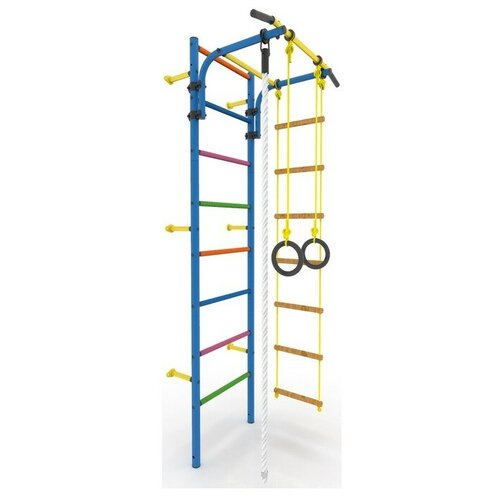 Детский спортивный комплекс «Атлет-2Ц», покрытие ПВХ, цветные ступени, 670 × 870 × 2250 мм, цвет синий