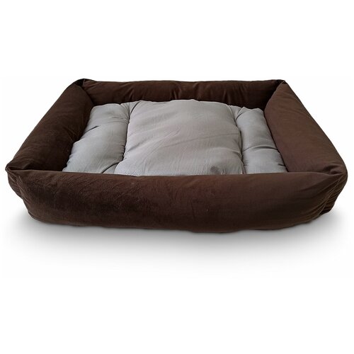 Лежанка Frais с бортами и подушкой для кошек и собак 45*60 см, шоколад