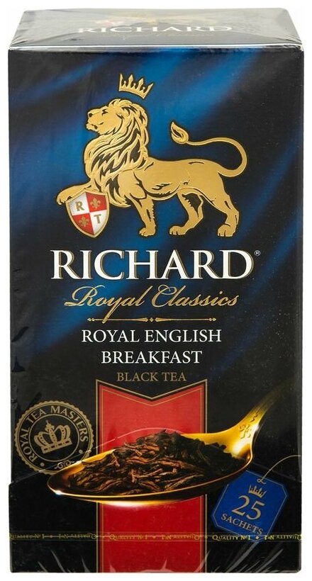 Чай Richard "Royal English Breakfast" классический черный, 6 упаковок х 25 пакетиков, мелкий лист - фотография № 7