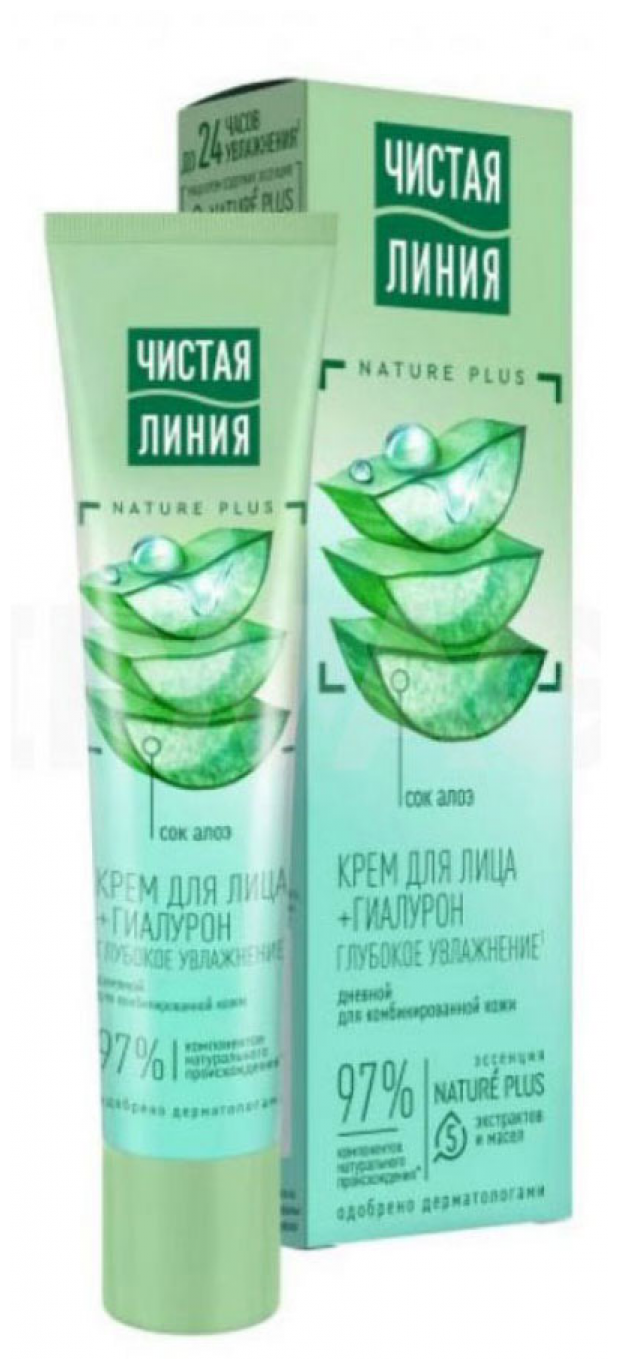 Крем для лица Чистая Линия Natue Plus Увлажняющий дневной для комбинированной кожи, 40 мл - фото №1