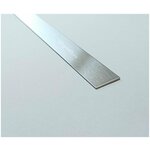 Полоса из нержавеющей стали серебро шлифованное AISI 430, длина 3 метра, сатинированная. - 20 мм - изображение