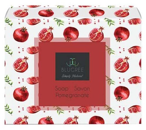 Blugree Женский Pomegranate Soap Savon Гранат Мыло для волос, тела и рук 100г