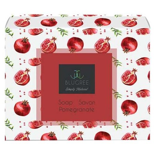 Blugree Женский Pomegranate Soap Savon Гранат Мыло для волос, тела и рук 100г