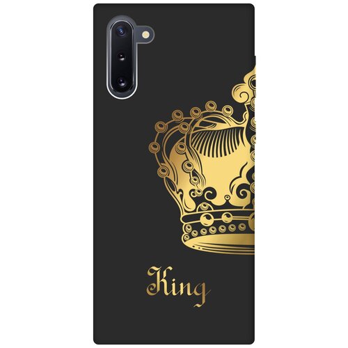 матовый чехол true king для samsung galaxy note 20 самсунг ноут 20 с 3d эффектом черный Матовый чехол True King для Samsung Galaxy Note 10 / Самсунг Ноут 10 с 3D эффектом черный