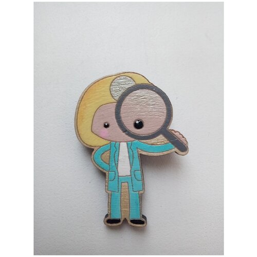 Брошь ручной работы из дерева 8