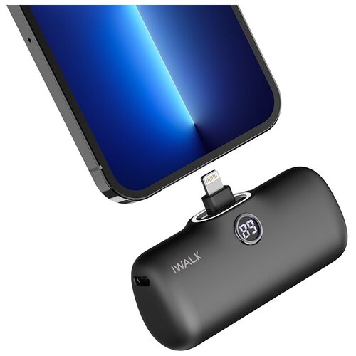 Портативный внешний аккумулятор Power Bank для iPhone iWALK 4800 mAh mini, повербанк для Айфона, пауэрбанк, павербанк, повер банк, power bank, черный зарядное устройство быстрая беспроводная зарядка зарядка для телефона