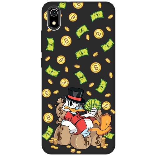 Матовый чехол Rich Scrooge для Xiaomi Redmi 7A / Сяоми Редми 7А с 3D эффектом черный матовый чехол rich scrooge для xiaomi redmi 8 сяоми редми 8 с 3d эффектом черный