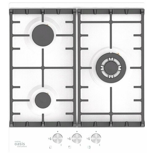 Поверхность газовая making OASIS everywhere P-3MWT B белый 3 конф чугун гк WOK 971000₽