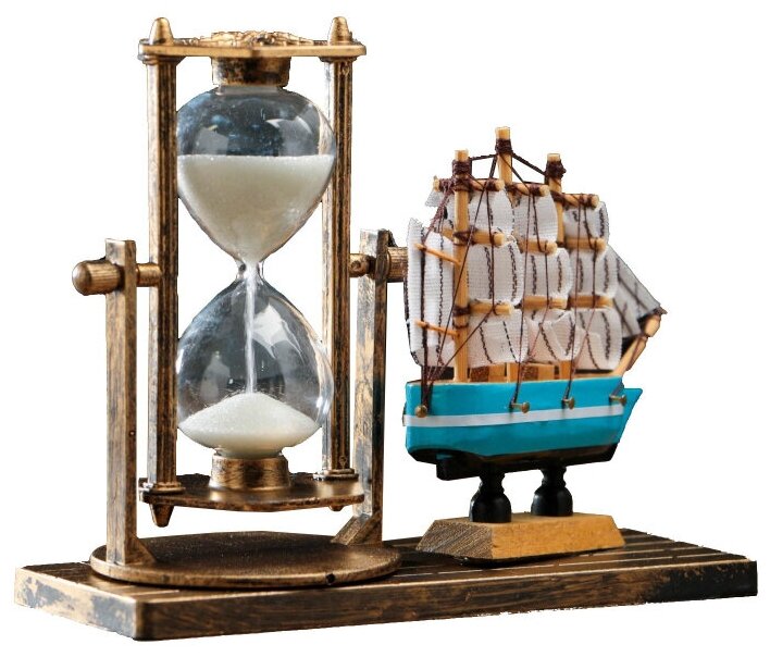 фото Песочные часы "Фрегат", сувенирные, 15.5 х 6.5 х 12.5 см, микс 4154484