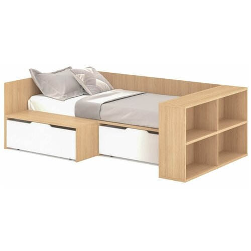 Кровать для детей с ящиками, детская кровать с полками светлая by Mr.doors - Baker