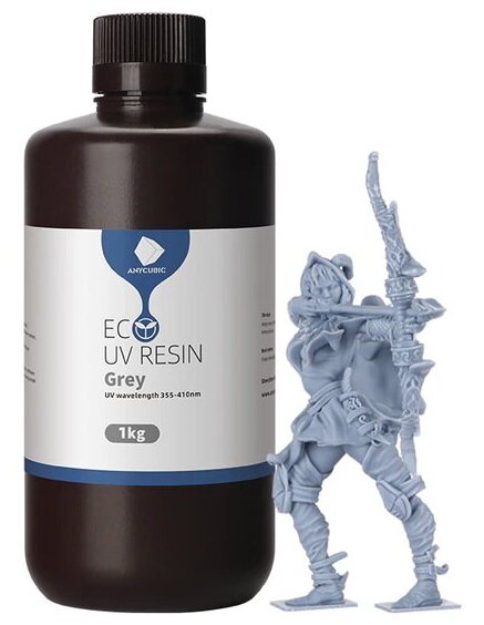 Фотополимерная смола Anycubic ECO Plant-based UV Resin для 3D принтера 405нм Серая (Grey) 1 литр