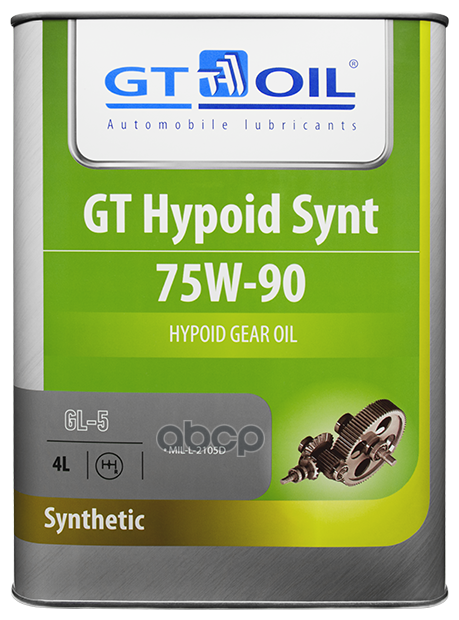 Масло Трансмиссионное 75w90 Gt Oil 4л Синтетика Gt Hypoid Synt Gl-5 GT OIL арт. 8809059407875