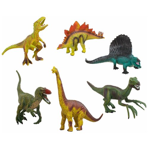фото Игровой набор фигурок / фигурки динозавров 6 штук домашний зоопарк tong de