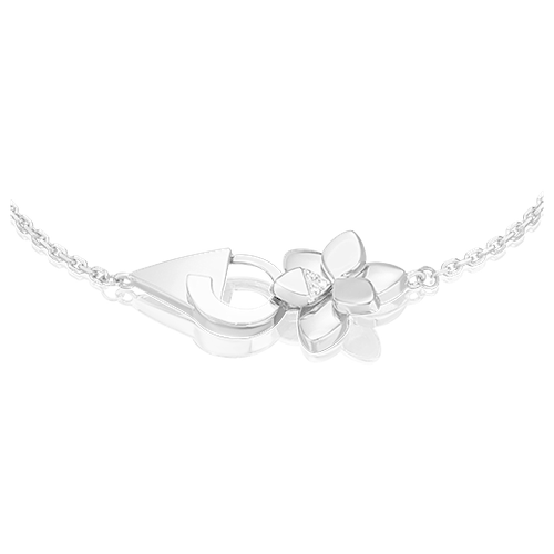 PLATINA jewelry Браслет из белого золота 585 пробы с фианитом 05-0733-00-101-1120, размер 16-21