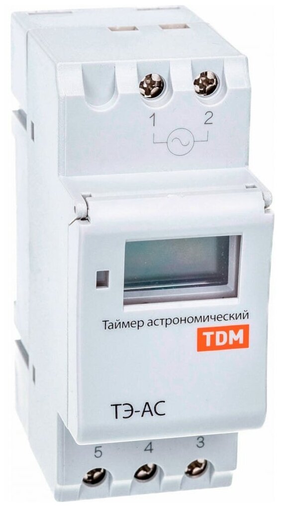 TDM Таймер электронный ТЭ-АС-1мин/24ч-8on/off-16А-DIN (астрономический) TDM SQ1503-0023