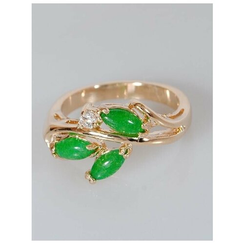 Кольцо помолвочное Lotus Jewelry, хризопраз, размер 15, зеленый