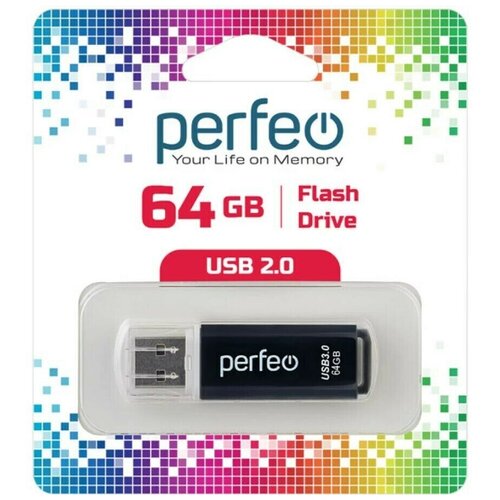 USB Флеш-накопитель USB накопитель Perfeo 64GB C13 Black накопитель perfeo usb 2 0 64gb c13 black