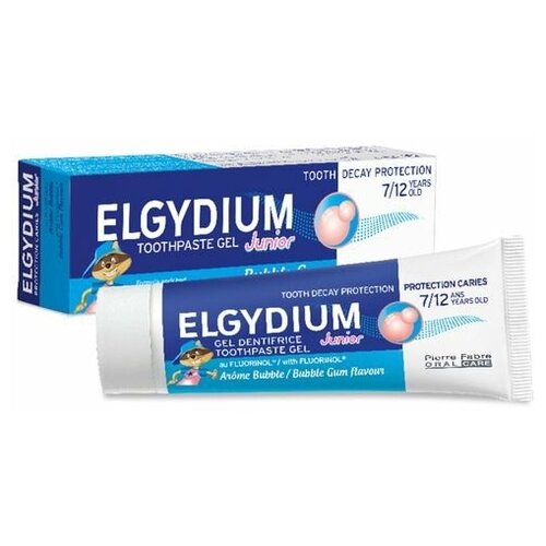 Зубная паста-гель для взрослых и детей Защита от кариеса aroma Bubble Junior Elgydium/Эльгидиум 50мл