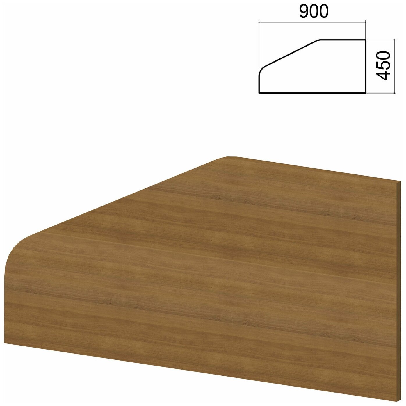 Экран-перегородка к столам "Арго" шириной 900 мм, орех, А-521, ш/к35041