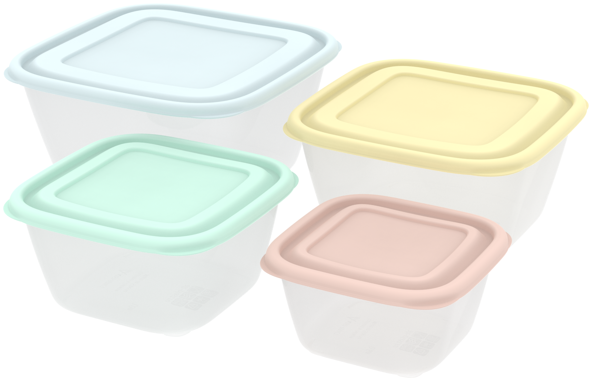 Набор контейнеров для продуктов «Прованс» (СВЧ) 0,6л; 0,6л; 1,0л; 1,7л; 2,5л (5шт)