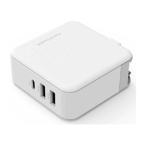 Сетевое зарядное устройство RAVPower USB-C 65W для Macbook, Iphone , RP-PC082, белый сзу 1usb kstati qc10 quick charge 3 0 2a белыйrecommended