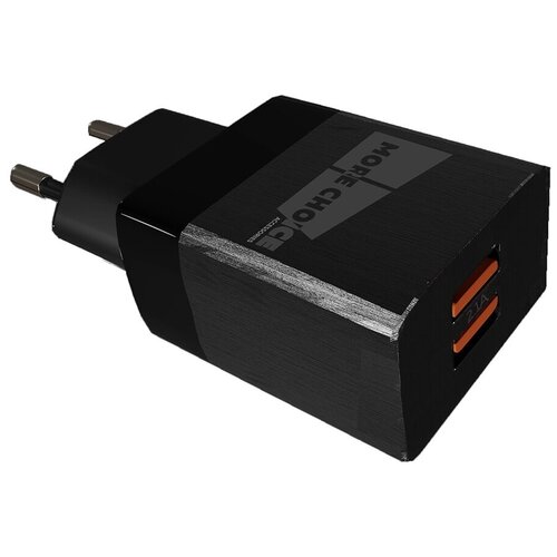 Сетевое зарядное устройство 2USB 2.1A в комплекте с дата-кабелем micro USB More choice NC24m Black