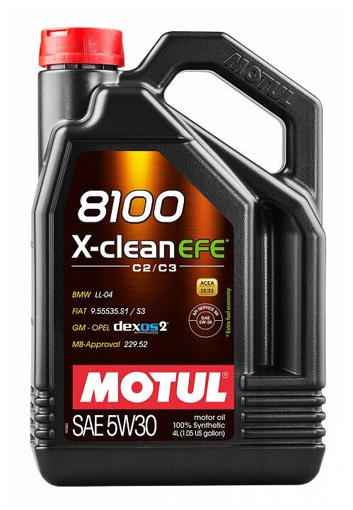 Синтетическое моторное масло Motul 8100 X-clean EFE 5W30, 4 л