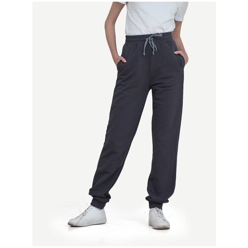 Тёмно-серые женские штаны с манжетами, размер L (48)
