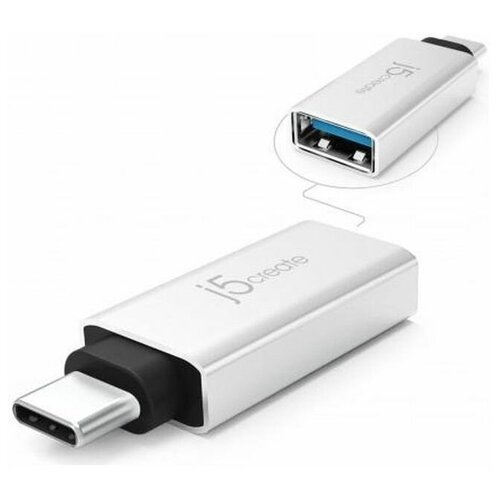 Адаптер j5create JUCX15 USB-C|USB-A 3,1 (Серебристый | Silver) кабель j5create jucx15 usb c на usb type a 3 1