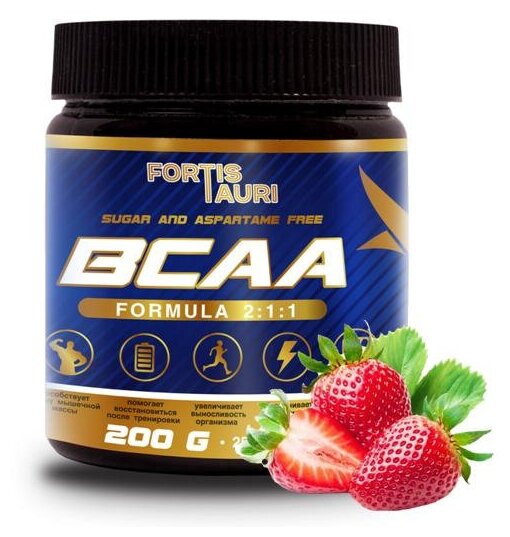 FortisTauri BCAA 2:1:1 200g (Клубника)