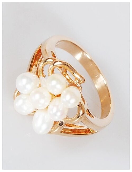 Кольцо помолвочное Lotus Jewelry, жемчуг культивированный, размер 15, белый