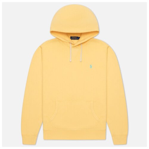 фото Мужская толстовка polo ralph lauren embroidered pony fleece hoodie жёлтый , размер s