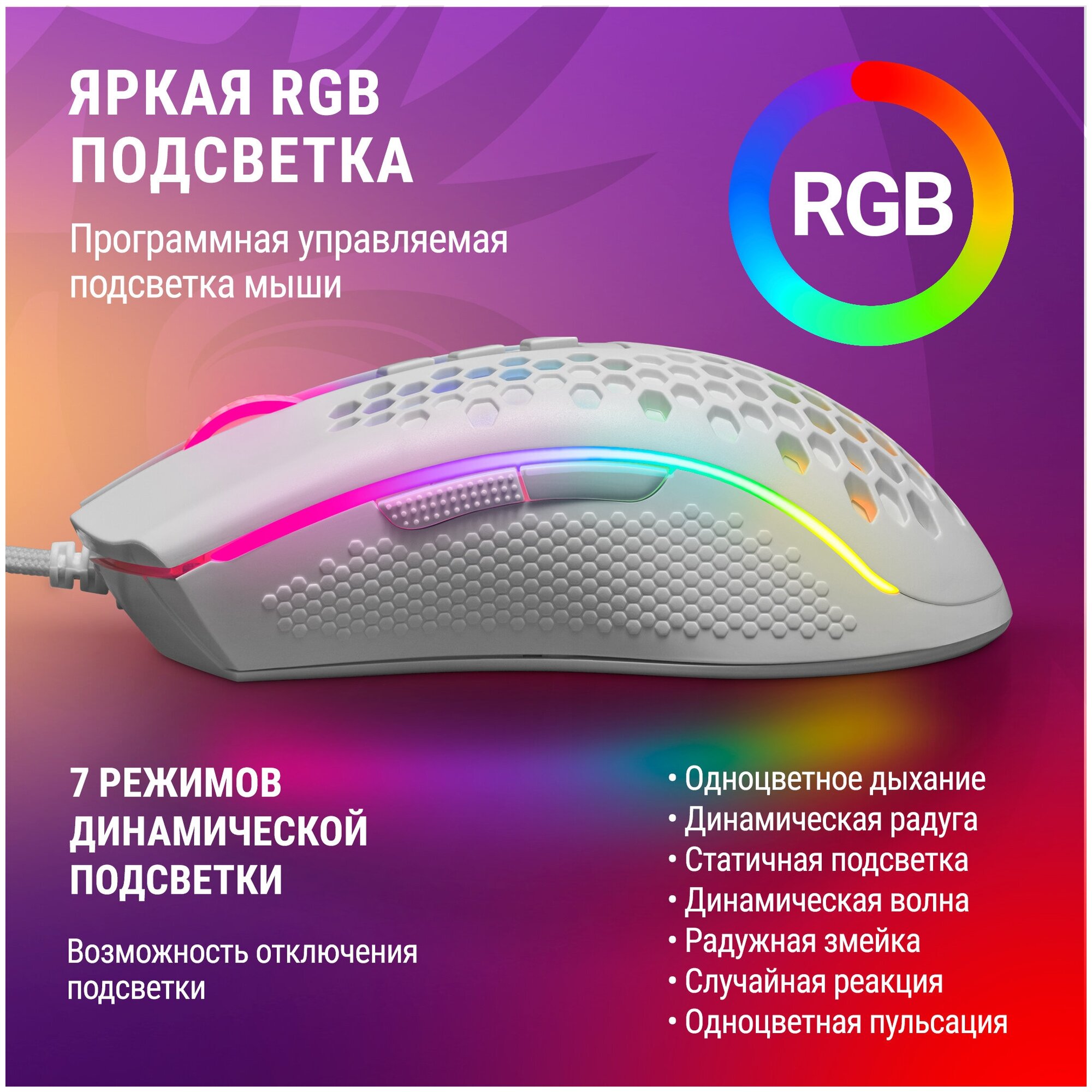 Игровая мышка для компьютера Redragon Storm 7 кнопок 12400 dpi