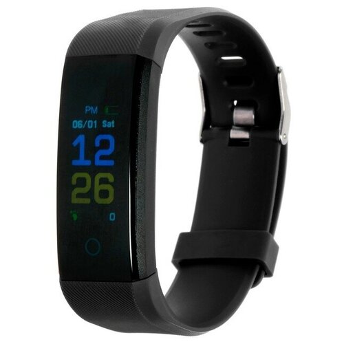 Фитнес-браслет LuazON LF-07 096 цветной дисплей пульсометр оповещения шагомер черный 157800₽