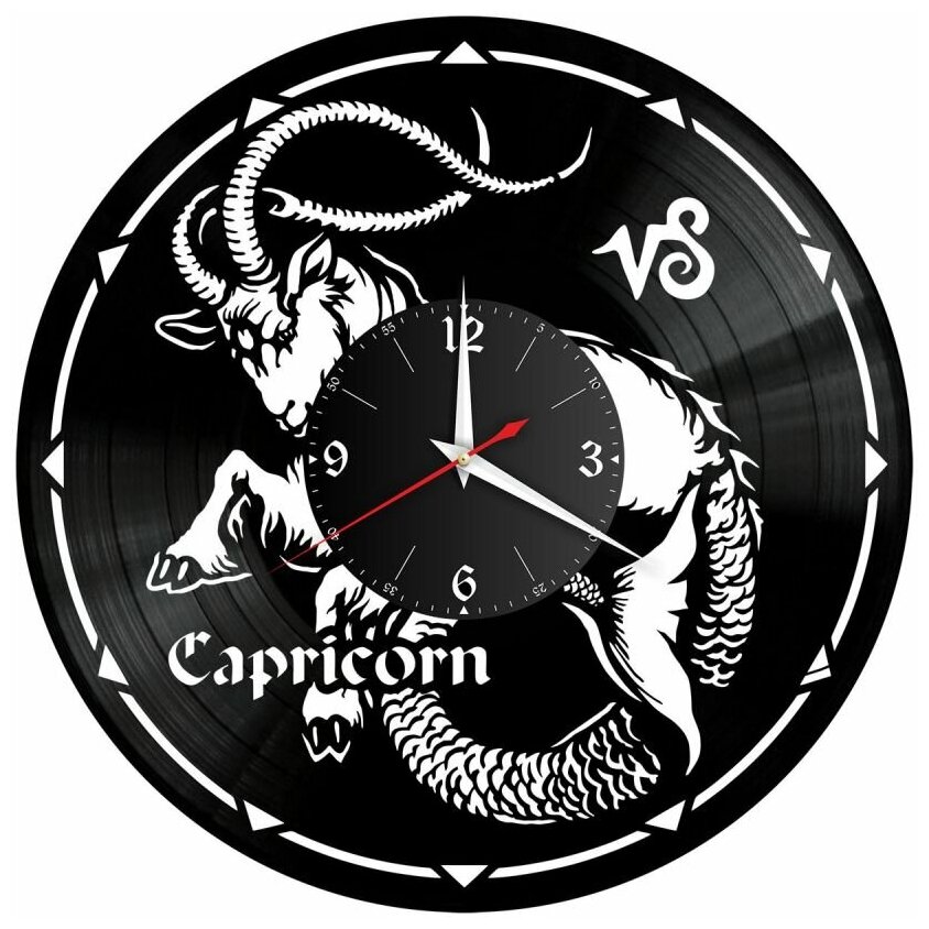 Часы из винила Redlaser "Знаки Зодиака (Козерог), Capricornus, десятый знак зодиака" VW-10387
