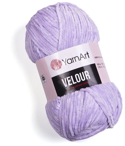 Пряжа YarnArt Velour (ЯрнАрт Велюр) 859 сирень 100% микрополиэстер 100г 170 м 5 шт