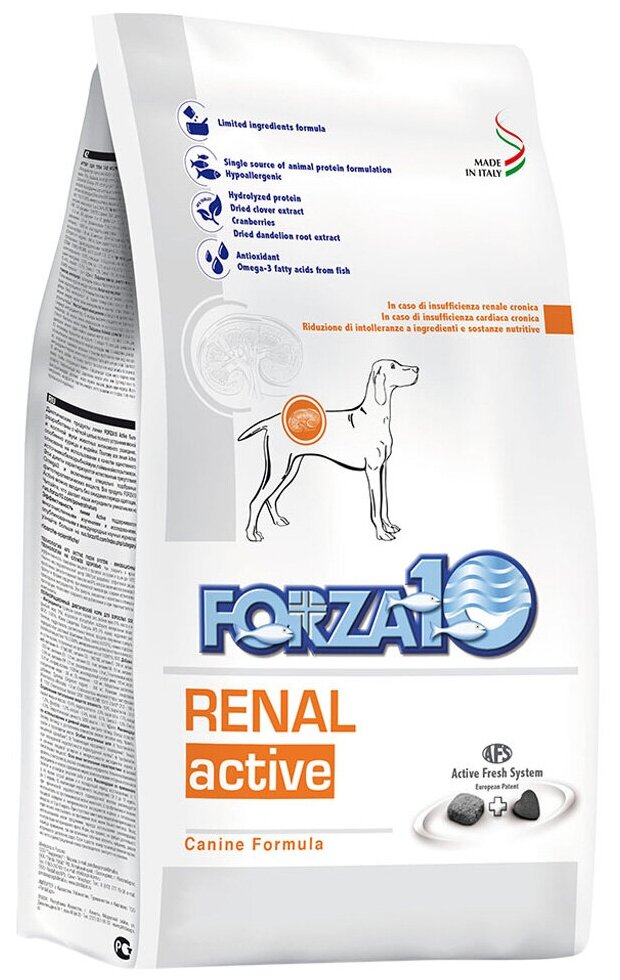 FORZA10 DOG RENAL ACTIVE для взрослых собак всех пород при хронической почечной недостаточности (4 кг)