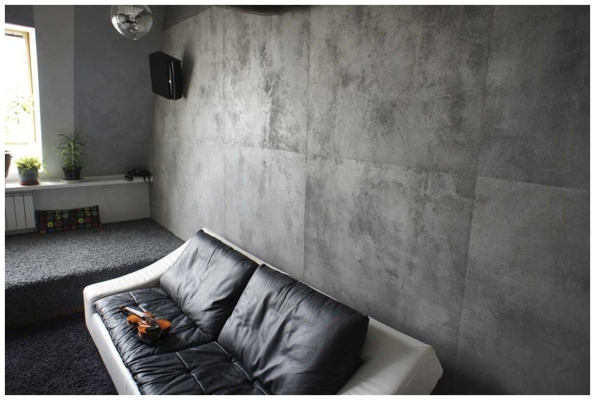 Гипсокартон с покрытием под бетон