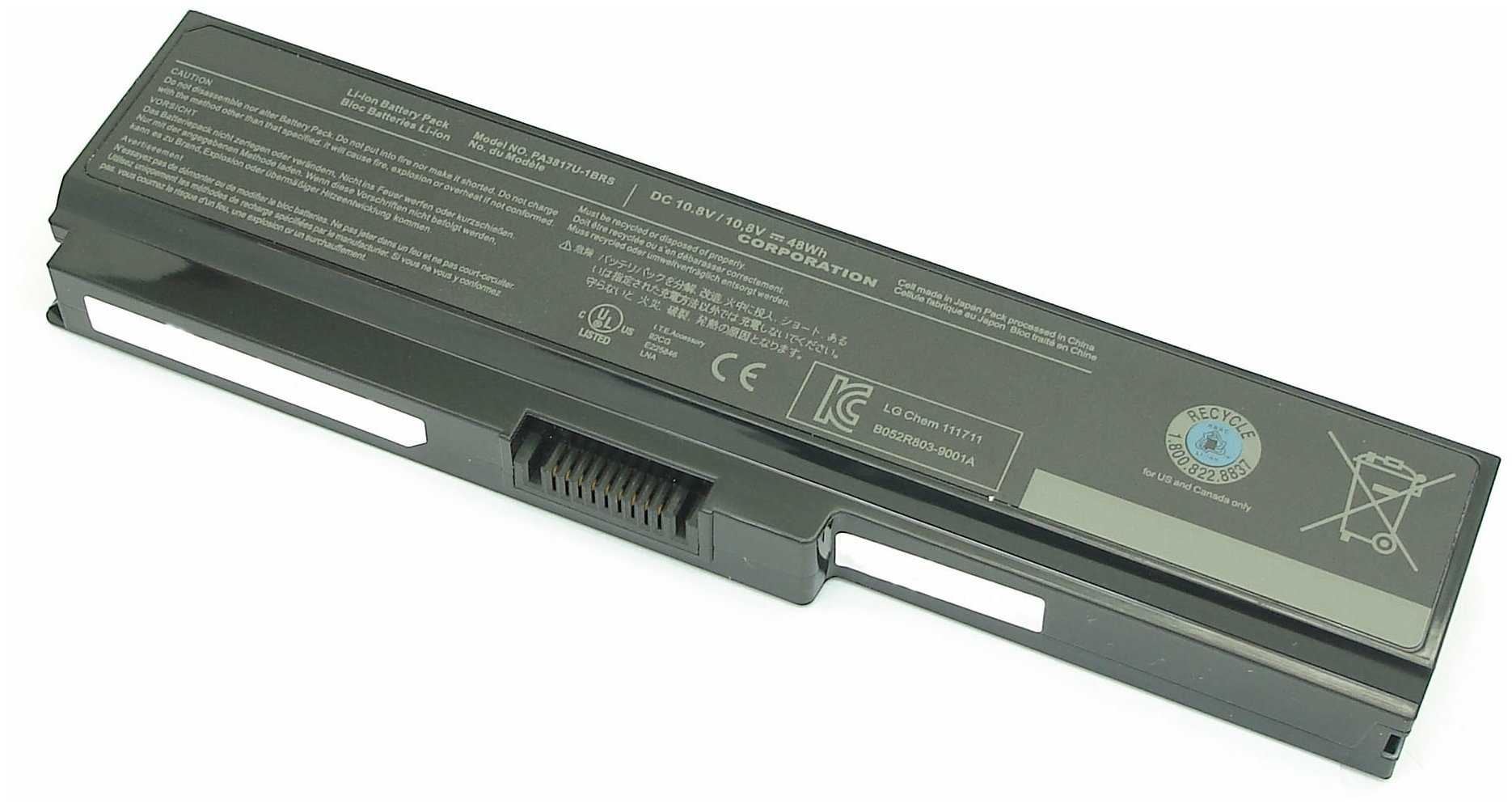 Аккумуляторная батарея для ноутбука Toshiba Satellite L750 (PA3634U-1BAS) 4400mAh черная